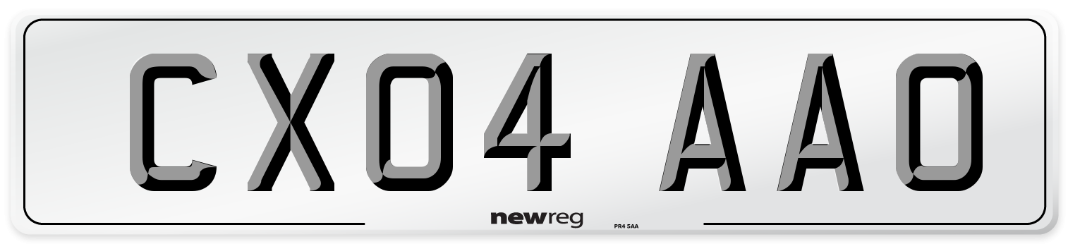 CX04 AAO Number Plate from New Reg